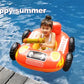 Big Summer Inflatable Fire Truck Pool Floats for Kids with Built-in Squirt Gun, Inflatable Toddler Pool Toys for Children Aged 3-8 Years