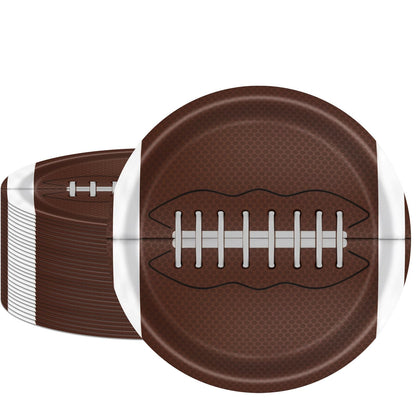 Football Party Supplies Kit,60Pcs 7Inch Football Paper Plates,Sport Themed Tableware Set Party Dessert Plates,for Football Gameday,Kids