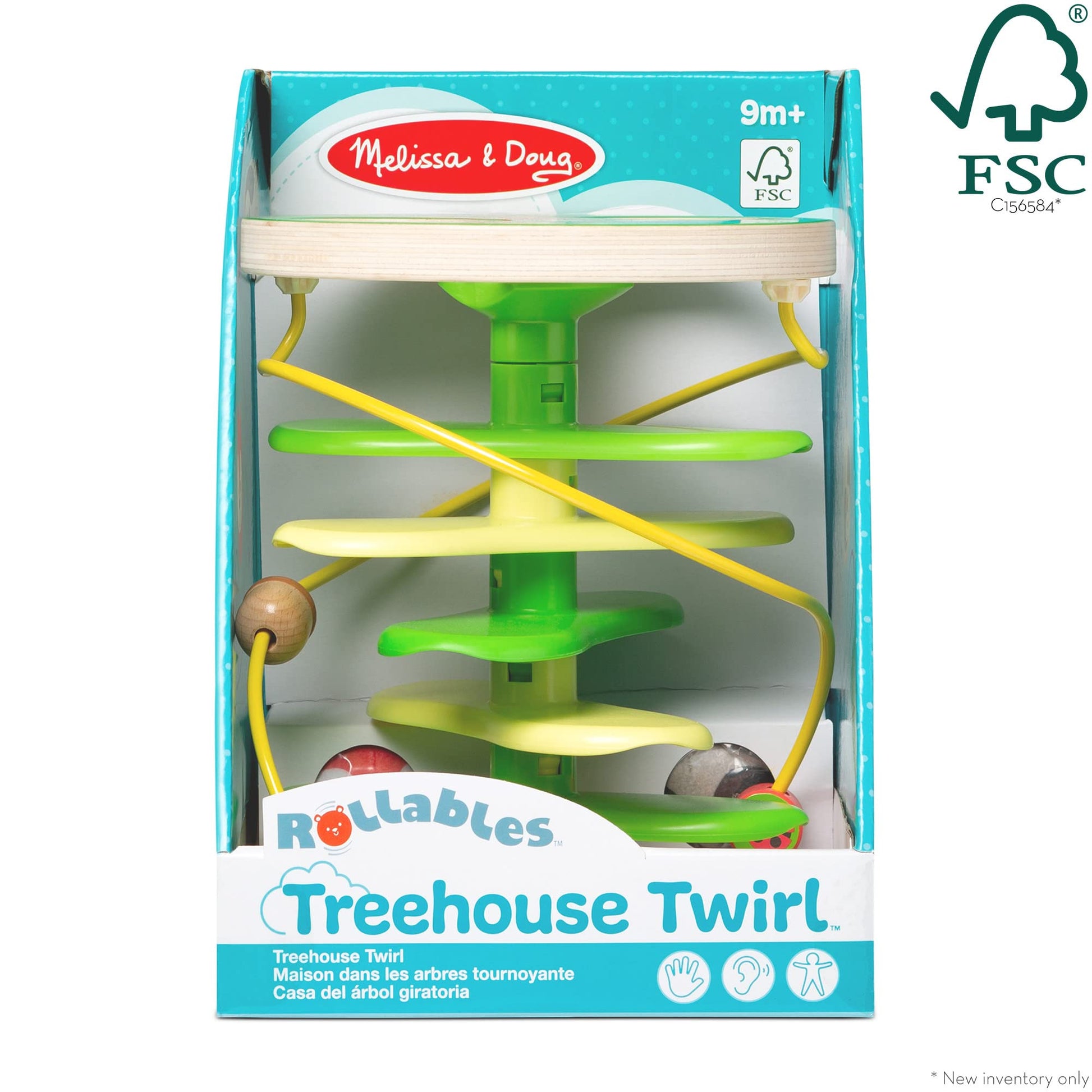 Melissa & Doug Rollables Treehouse Twirl Infant and Toddler Toy (3 Pieces) - FSC Certified