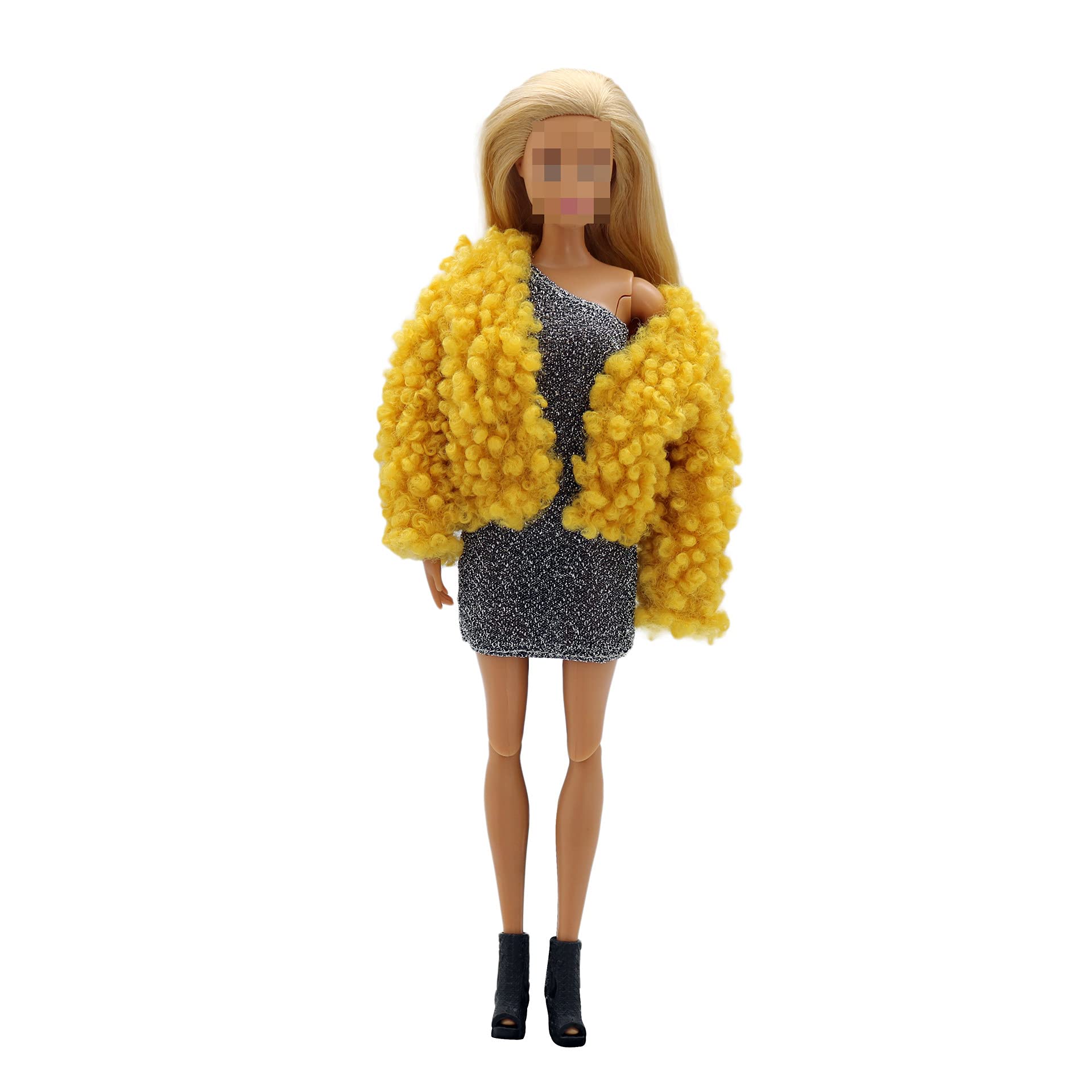 Doll Clothes, 5 Sets Outfits Houndstooth Coat Pants Windbreaker Hat for 11.5 inch Dolls Accessories Random Style