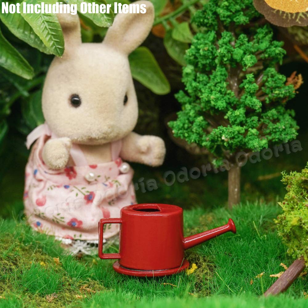 Odoria 1/12 Miniature Watering Can Dollhouse Decoration Accessories, Red