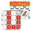 Number Puzzle, Slide Puzzle, 15 Number Puzzle Slide Game, Number Puzzle for Adult, Red and White Number Sliding Educational Learning Games, Travel