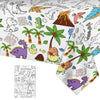Litmitfu Dinosaur Coloring Tablecloth for Kids - Giant Dino Paper Activity Table Cover, Jumbo Animal Dino World Coloring Games Poster Crafts
