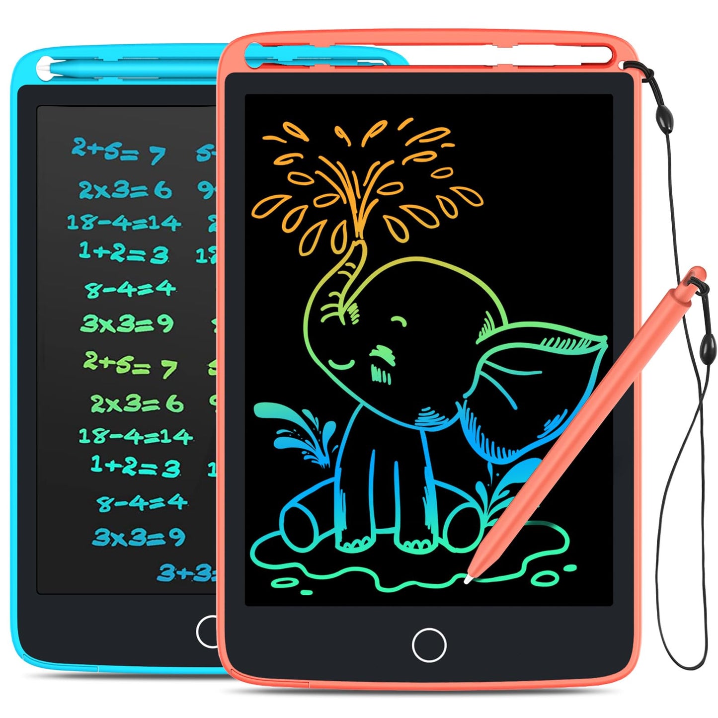 TECJOE 2 Pack LCD Writing Tablet with Fridge Magnets, Doodle Board for Kids Drawing Kitchen Memo, Christmas Stocking Stuffers Birthday Gifts Toys