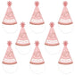 Big Dot of Happiness 40th Pink Rose Gold Birthday - Cone Happy Birthday Party Hats for Kids and Adults - Set of 8 (Standard Size)
