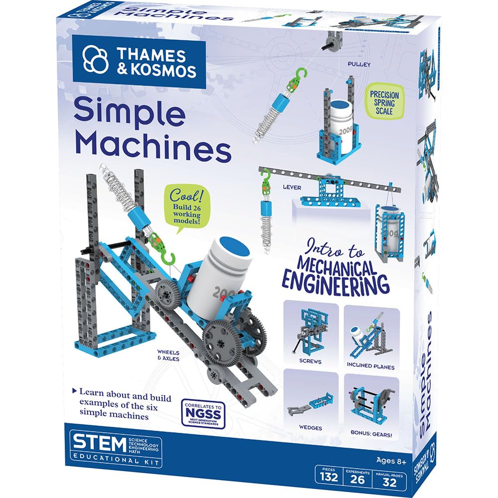 Thames & Kosmos Simple Machines Science Experiment & Model Building Kit, Introduction to Mechanical Physics, Build 26 Models to Investigate The 6