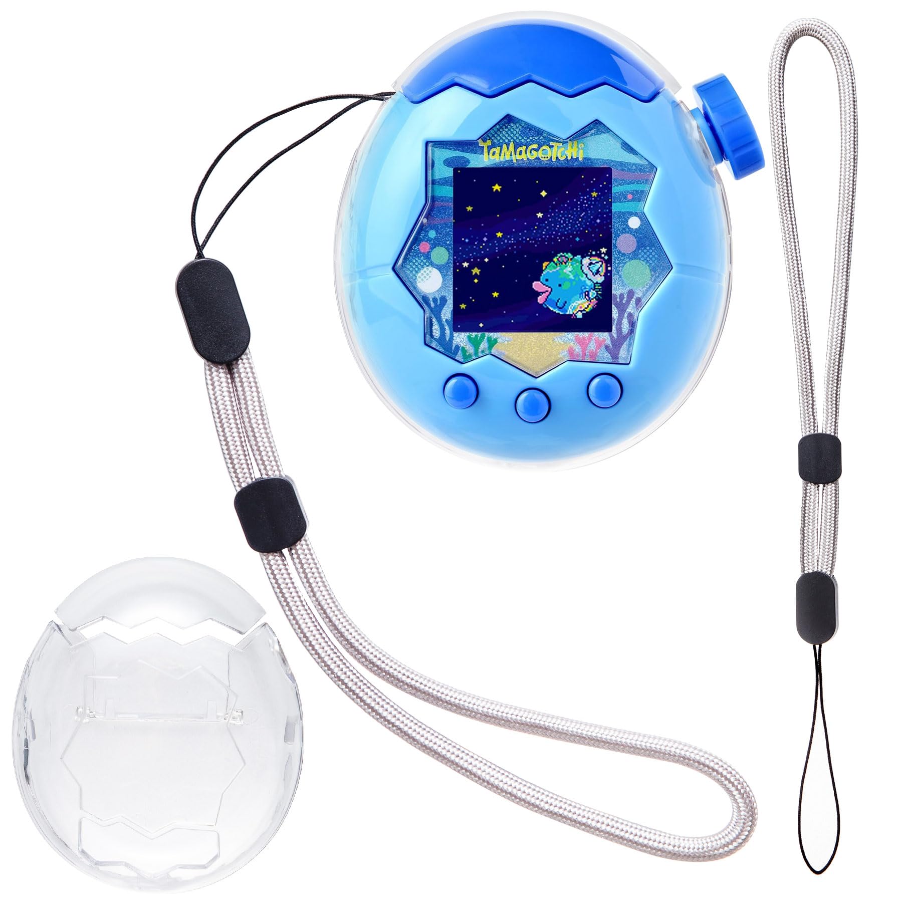 Litdreamer for Tamagotchi Paradise Clear Case with Cover with Lanyard, Body and Screen Guard for Tamagotchi Paradise Accessories,Transparent Hard