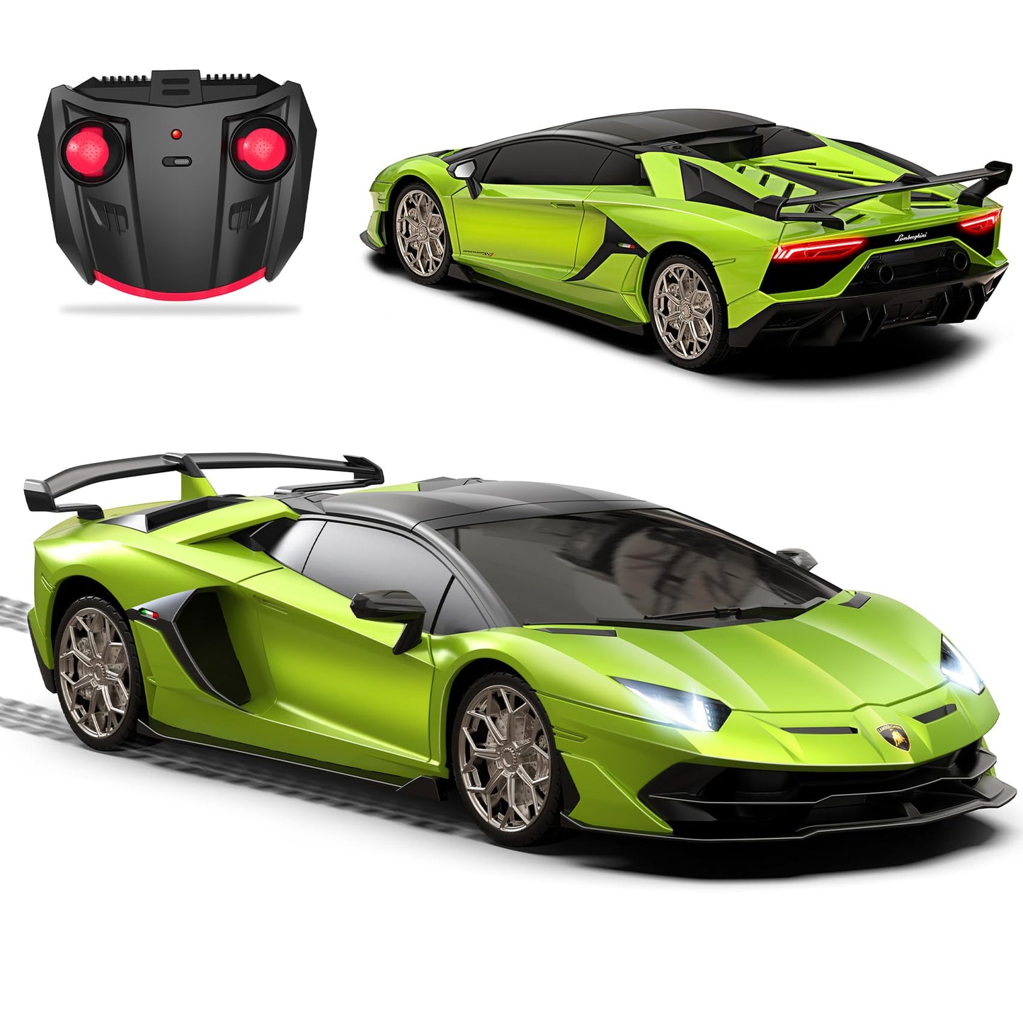 AEROQUEST 1:24 Lamborghini Remote Control Car ?Aventador SVJ-Green?