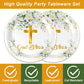 Frypeas 40Pcs God Bless Party Decorations Tableware Supplies 20 Plates and 20 Napkins for God Bless Baptism Party Decoration Serve 20 Guests