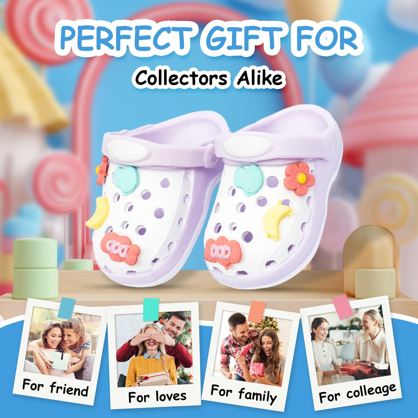 Fashion Doll Shoes for lububu, Cute Accessories for 4-7in Dolls, Purple