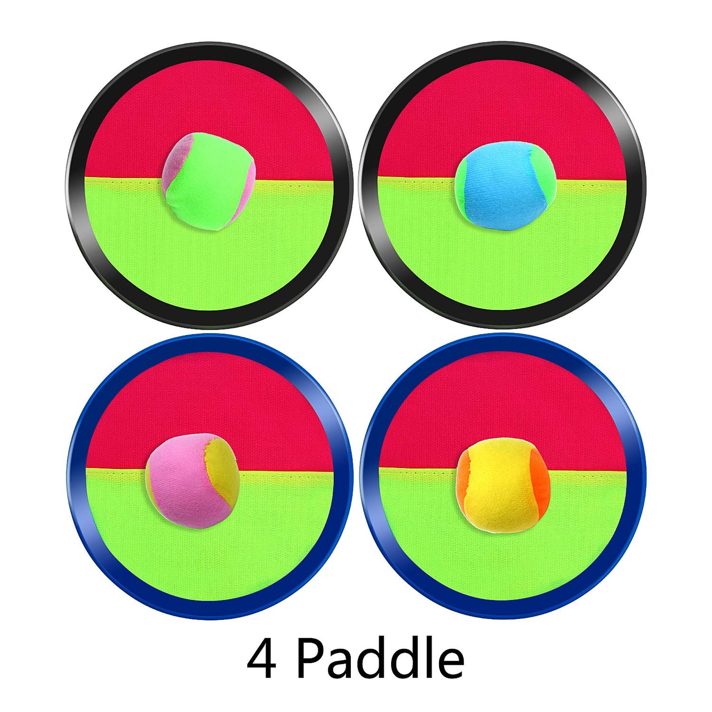 Aneco Paddle Catch Ball and Toss Game Set Disc Toss and Catch Paddle Game with 1 Storage Bag, 4 Paddles and 6 Balls (2 Big Balls and 4 Small Balls)