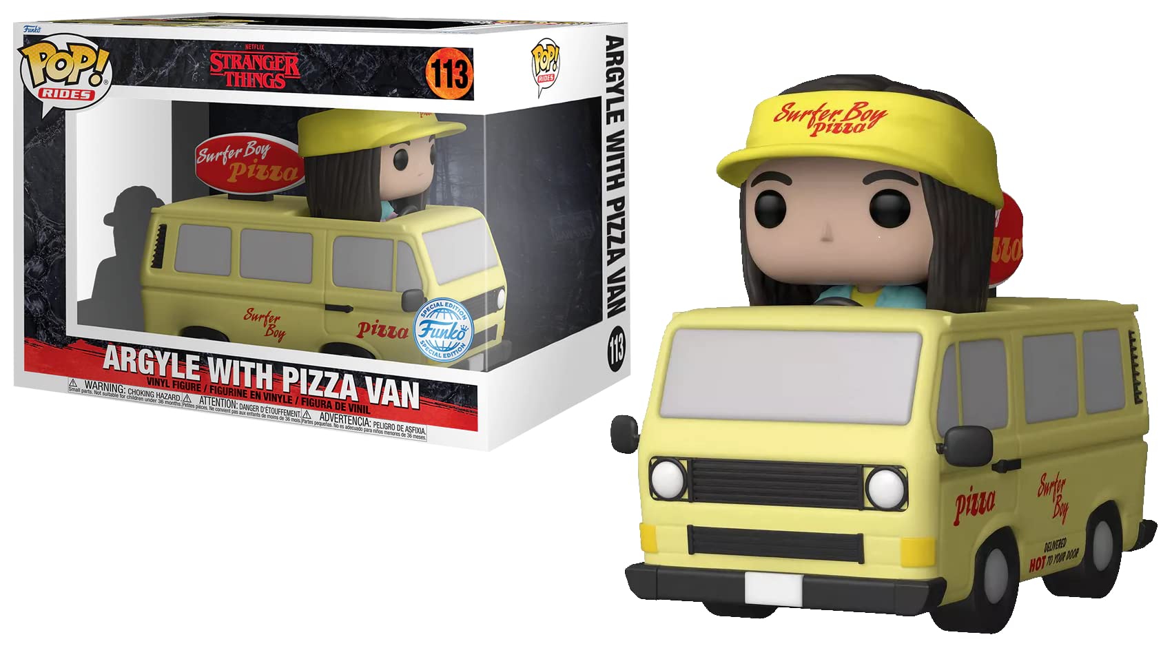 Funko Pop! Rides: Super Deluxe Stranger Things Season 4 - Argyle with Pizza Van #113 - Collectible Figure, Multicolor