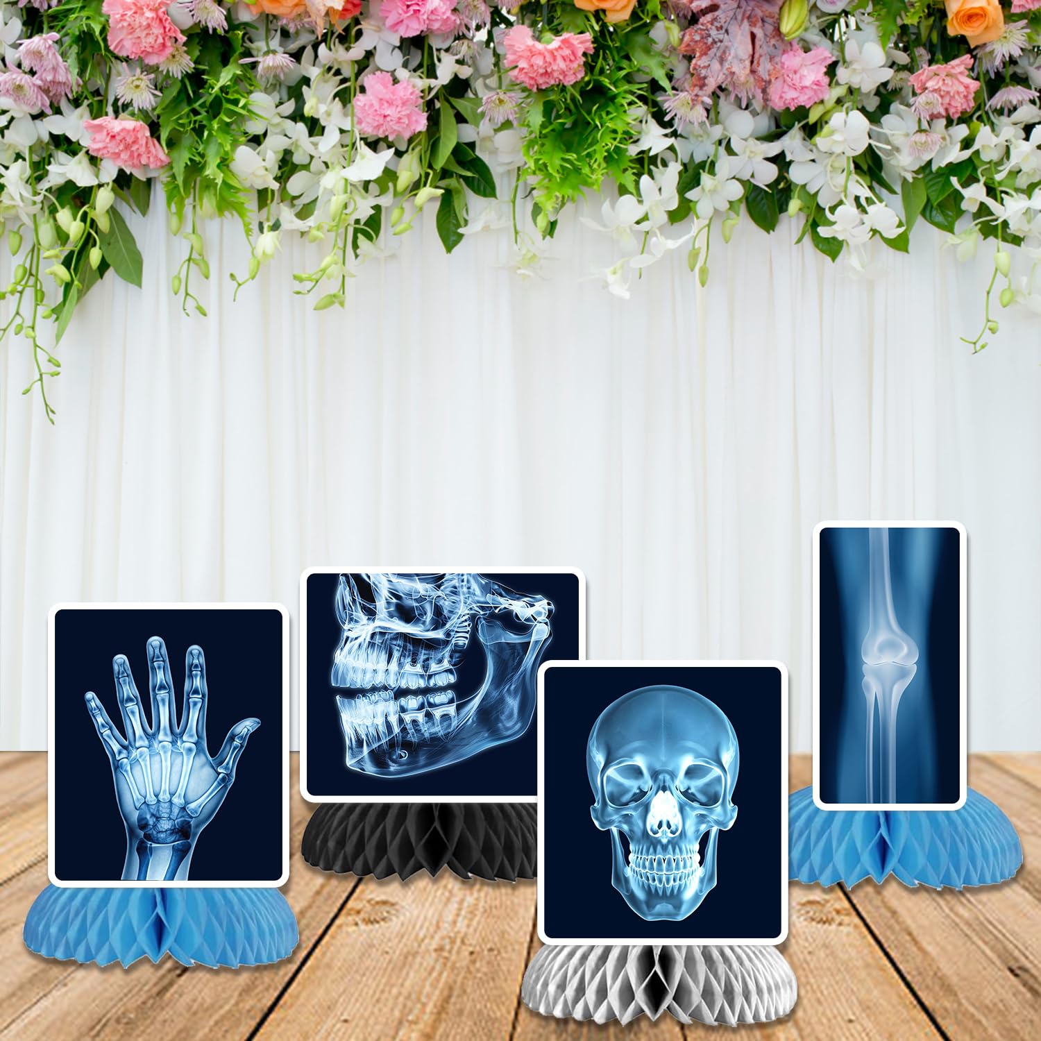 9Pcs Radiology X Ray Honeycomb Centerpieces Radiology Party Favors Birthday Party Decorations X Ray Centerpieces Decorations Supplies for Radiology