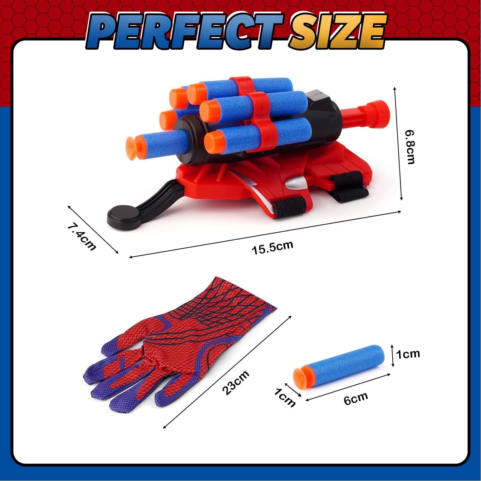 3 Sets Spider Web Shooters Halloween Party Favors Decorations for Kids Wrist Launcher Toys with Hero Gloves Auto Resetting Boards Spider Cape and Mask