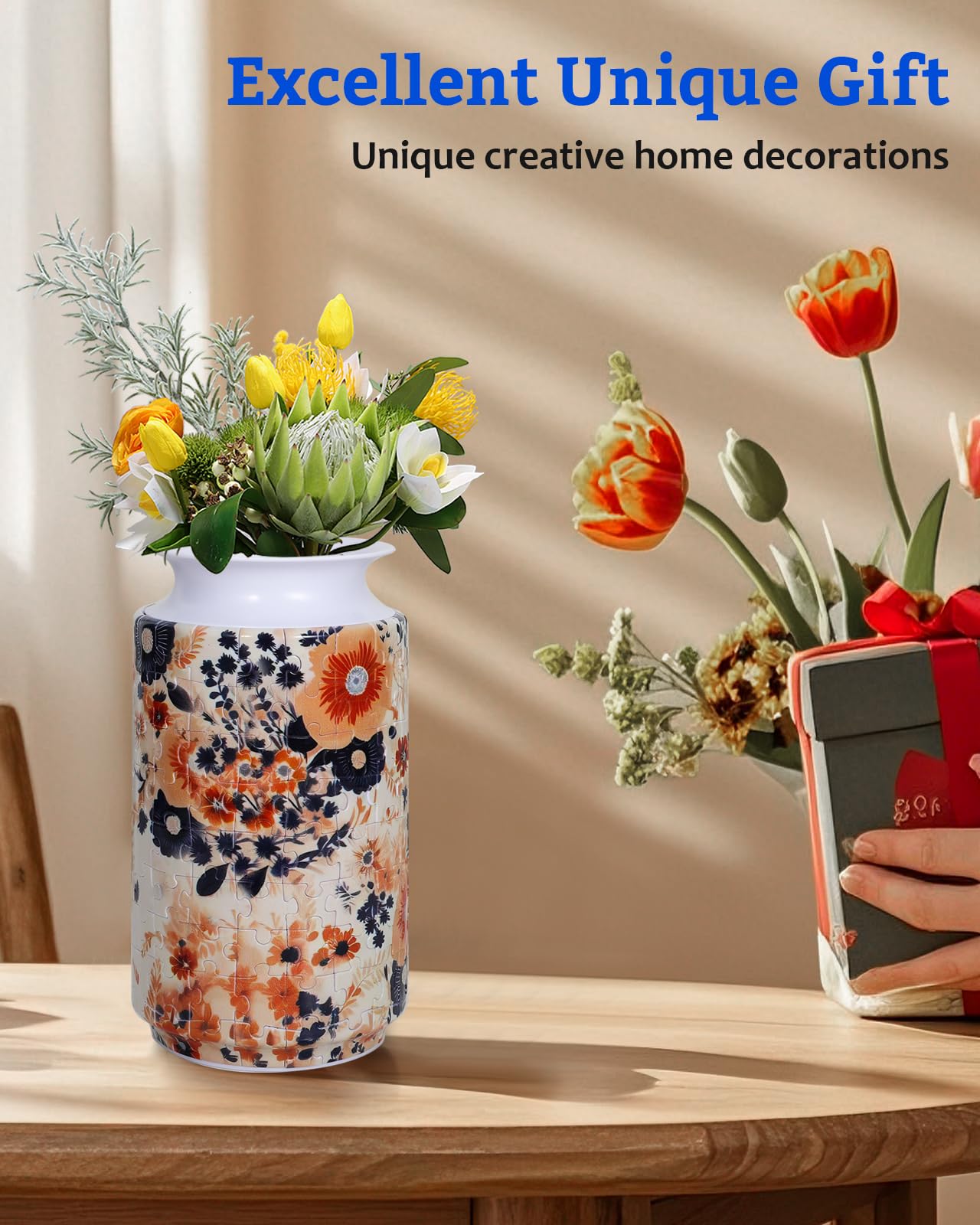 3D Puzzle Vase, 160 Pieces No Glue Required UV Printing Puzzle Vase