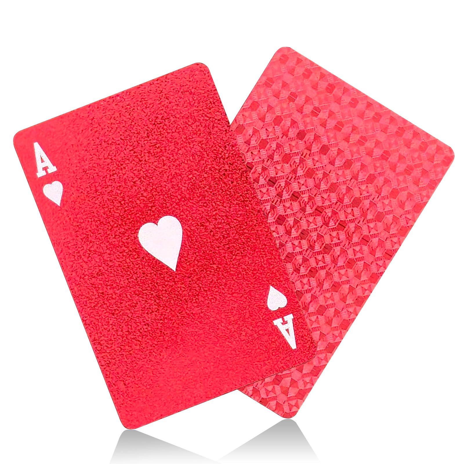 CIBOAN Red Plastic Waterproof Playing Cards, Deck of Cards, Durable Standard Size Poker Deck for Family Game Nights, Travel,Beach & Pool& Outdoor