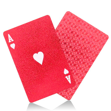 CIBOAN Red Plastic Waterproof Playing Cards, Deck of Cards, Durable Standard Size Poker Deck for Family Game Nights, Travel,Beach & Pool& Outdoor