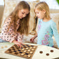 Gamie Wooden Checkers Board Game, Wood Family Board Game for Game Night, Indoor Fun and Parties, Develops Logical Thinking and Strategy, Best Gift