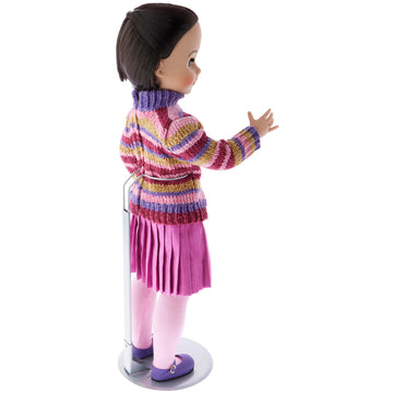 Plymor DSP-15S Silver Adjustable Doll Stand, fits 25, 26, 27, 28, 29, 30, 31, 32, 33, and 34 inch Dolls, Waist is 3.75" - 5" wide, 11" - 13" around