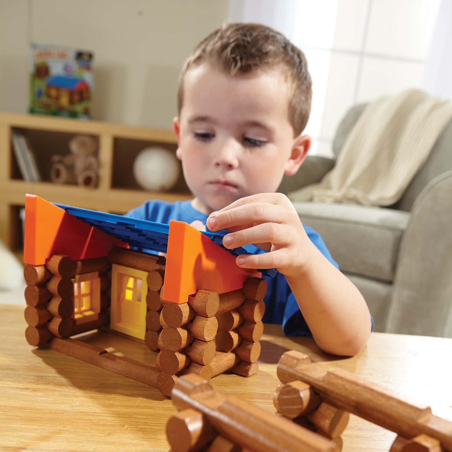 LINCOLN LOGS - Oak Creek Lodge - 137 Pieces - Real Wood Logs-Ages 3+ - Best Retro Building Gift Set for Boys/Girls - Creative Construction Engineering