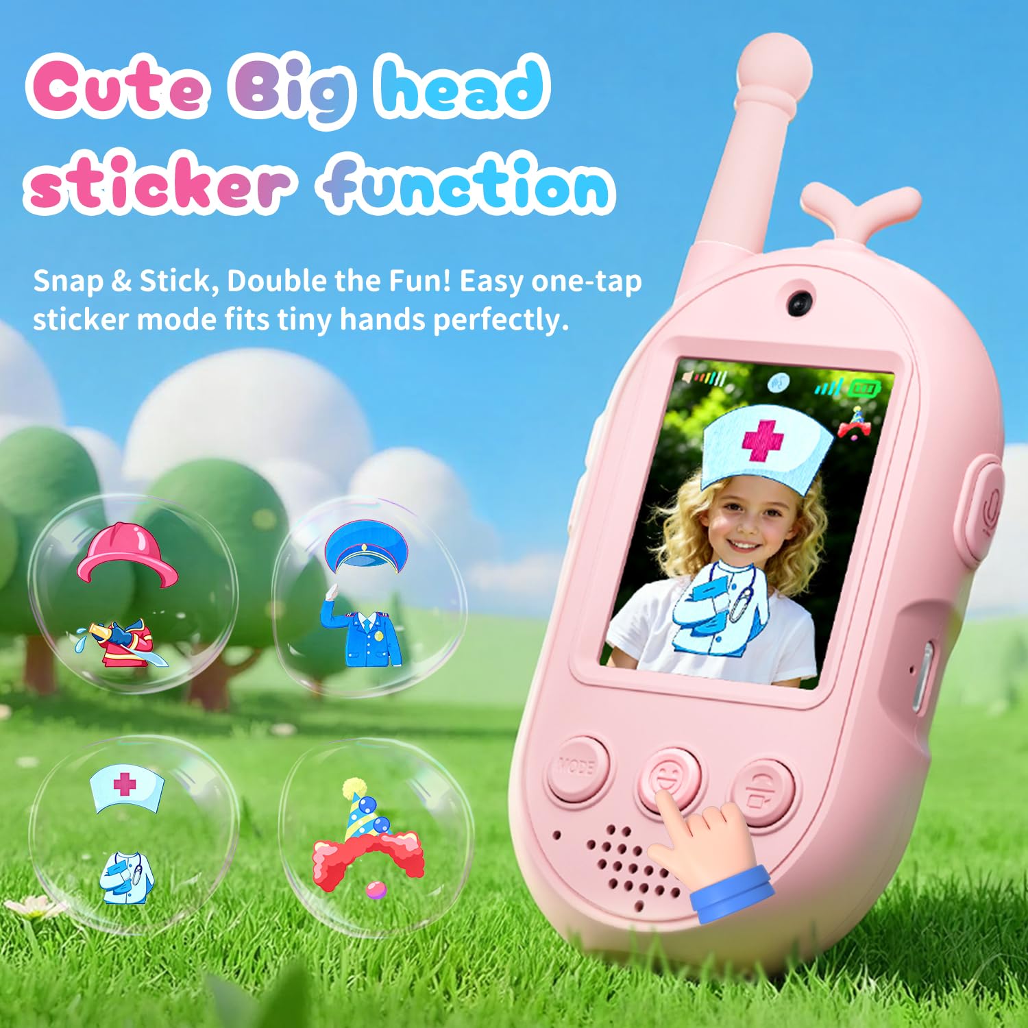 Upgraded Video Walkie Talkies for Kids, 2 Pack Rechargeable Voice/Video Call Kids Walkies Talkies, Toddler Toys for Indoor, Outside, Camping, Hiking
