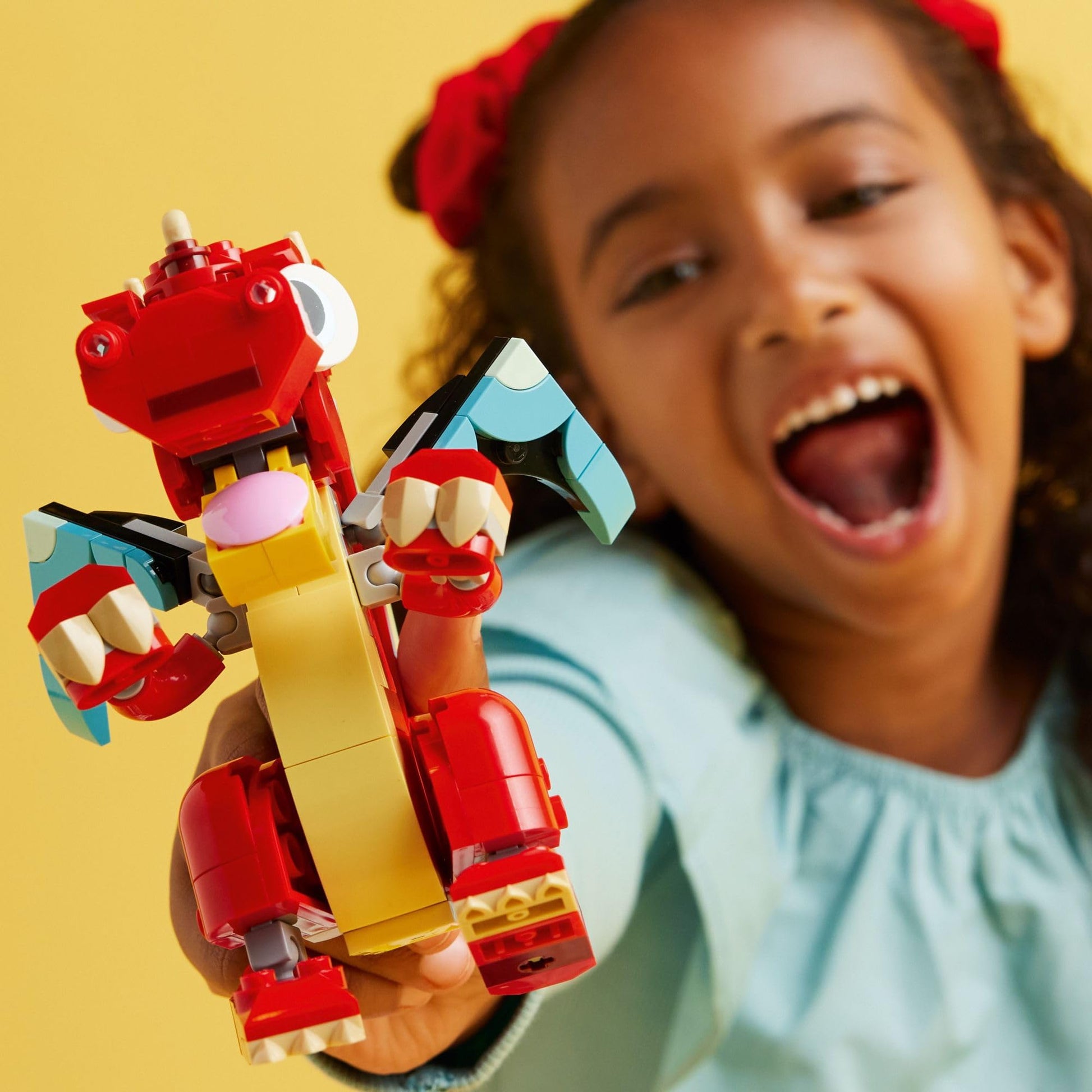 LEGO Creator 3 in 1 Red Dragon Toy, Transforms from Dragon to Fish to Phoenix, Gift Idea for Boys and Girls Ages 6 and Up, Animal Toy Set for Kids