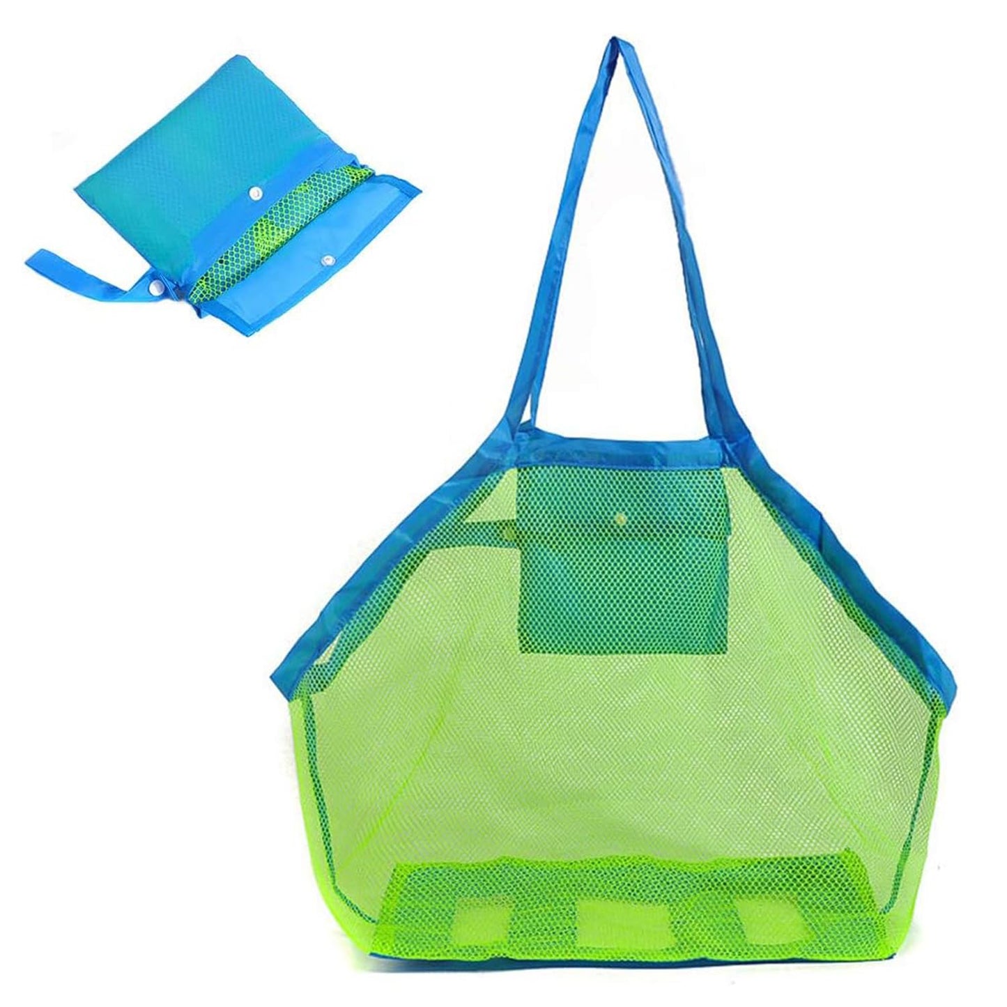 Mesh Beach Sand Toy Bags, Extra Large, Foldable Totes Shell Storage Bag Quick Dry Net Tote for Kids ,Away from Sand Pool Supplies Storage Picnic