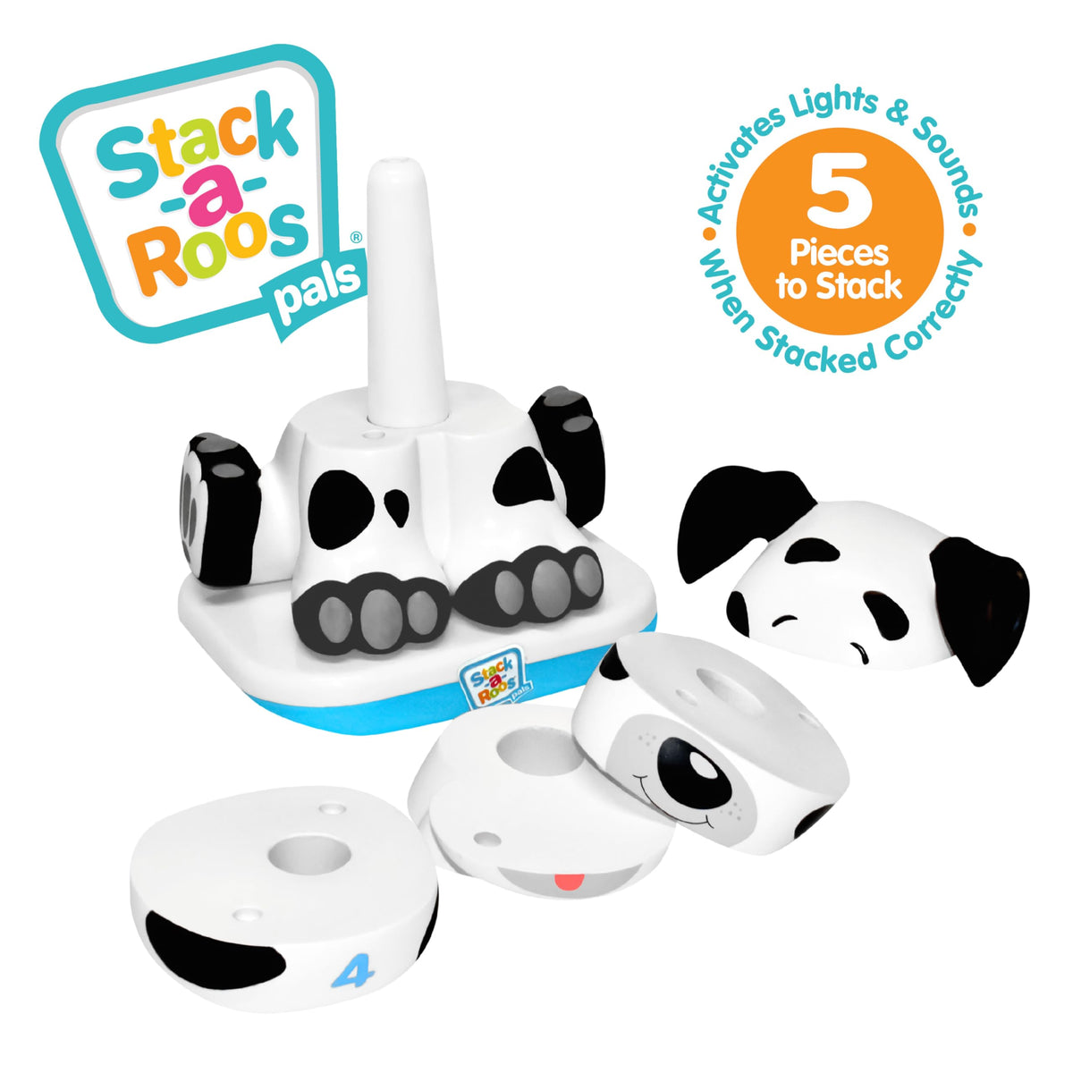 Stack-a-Roos Baby Cow by Salus Brands - Animal Stacking Toy, Educational Early Learning Toy for Infants Babies Toddlers, Age 12+ Months - Great Baby