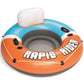 Bestway CoolerZ Rapid Rider Inflatable Blow Up Pool Chair Round Inner Tube with Cupholders, Handles, and All-Around Grab Rope, Orange (4 Pack)