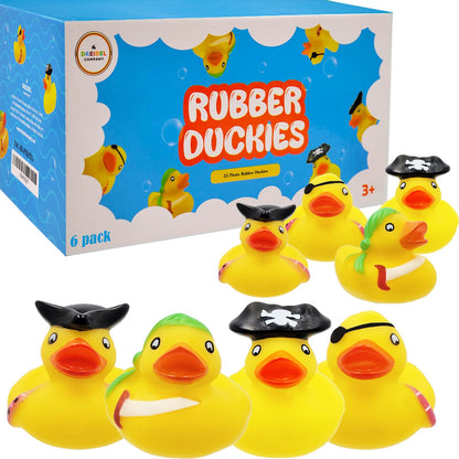 St. Patrick's Pirate Rubber Duck Toy 6-Pack Duckies for Kids, Bath Birthday Projects Gifts Baby Showers Classroom Summer Beach and Pool Activity Party