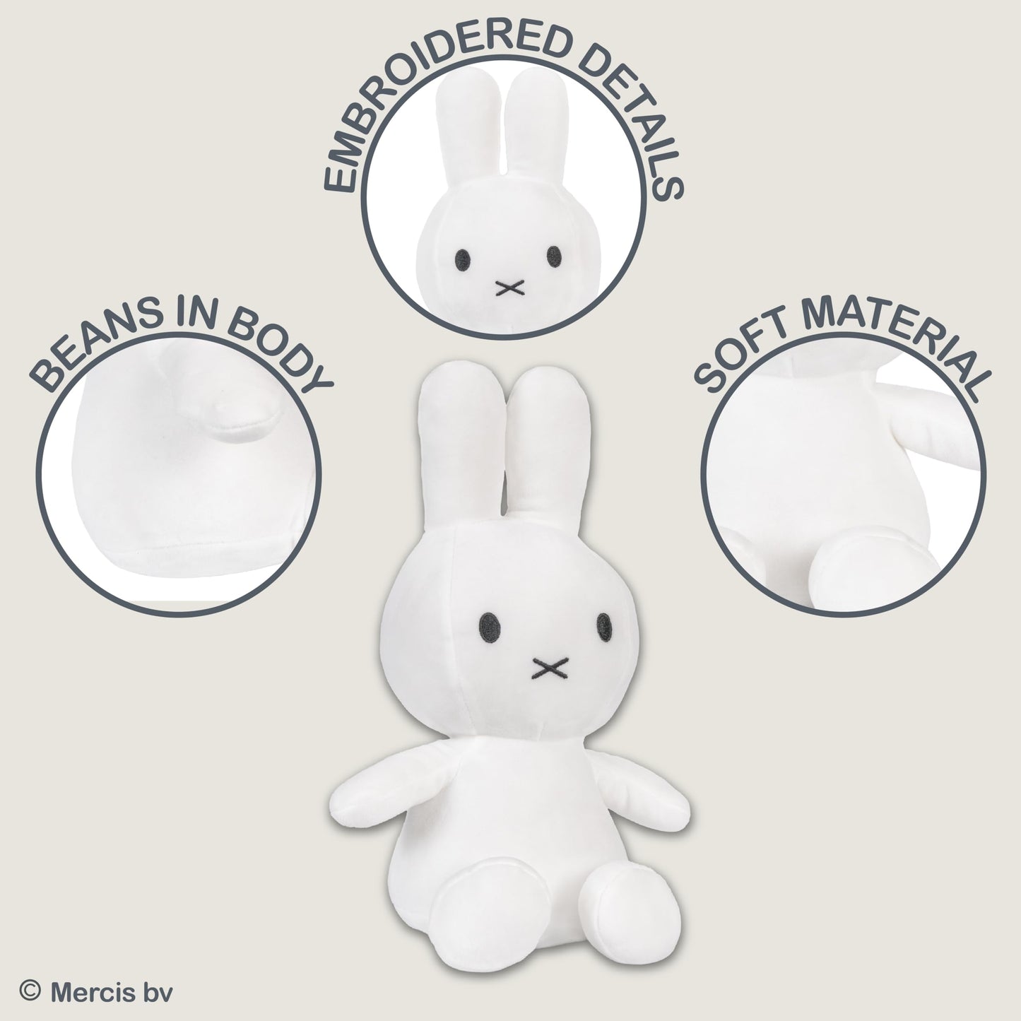 Kids Preferred Miffy Plush Toy, 14 Inch Sitting Dutch Bunny Plush by Dick Bruna, Soft Boa Rabbit Bunny Stuffed Animal Plushie Doll for Girls and Boys