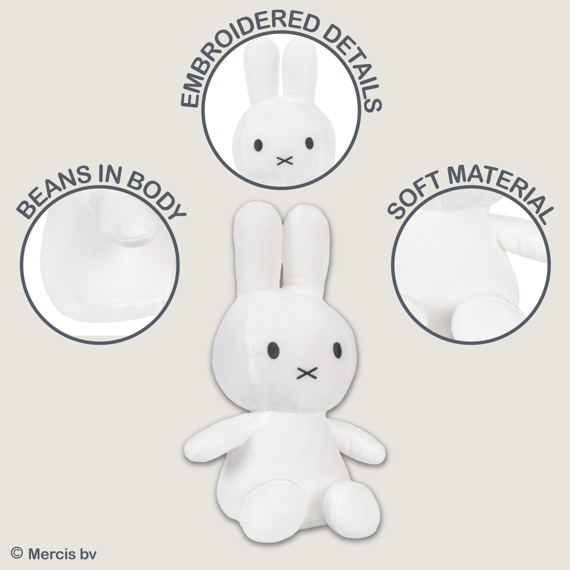 Kids Preferred Miffy Plush Toy, 14 Inch Sitting Dutch Bunny Plush by Dick Bruna, Soft Boa Rabbit Bunny Stuffed Animal Plushie Doll for Girls and Boys