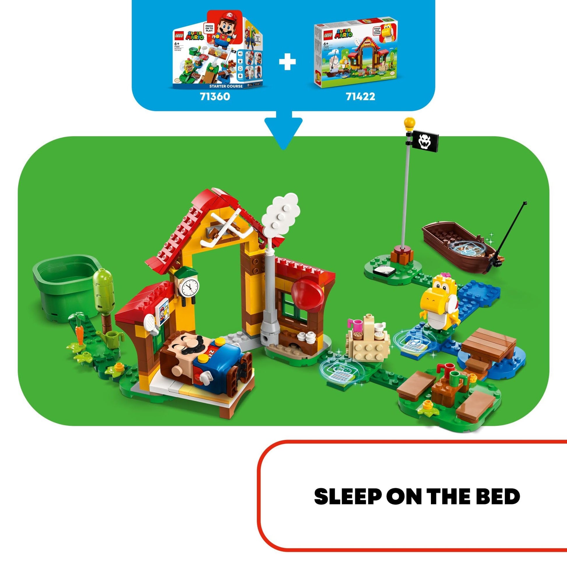 LEGO Super Mario Picnic at Mario’s House Expansion Set 71422, Collectible Playset with Yellow Yoshi Figure, Buildable Game Toy to Expand on Starter