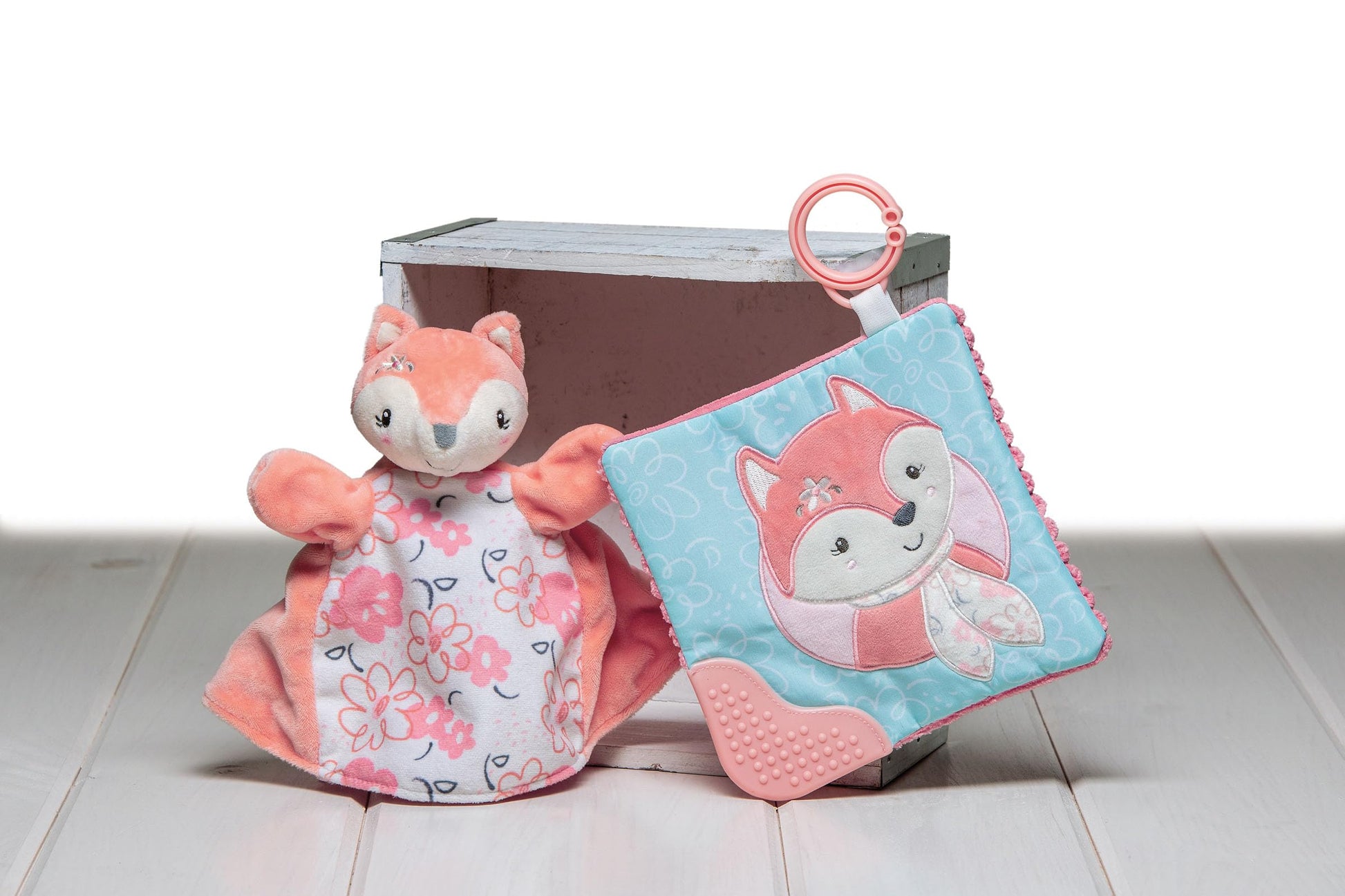 Mary Meyer Crinkle Teether Toy with Baby Paper and Squeaker, 6 x 6-Inches, Sweet n Sassy Fox