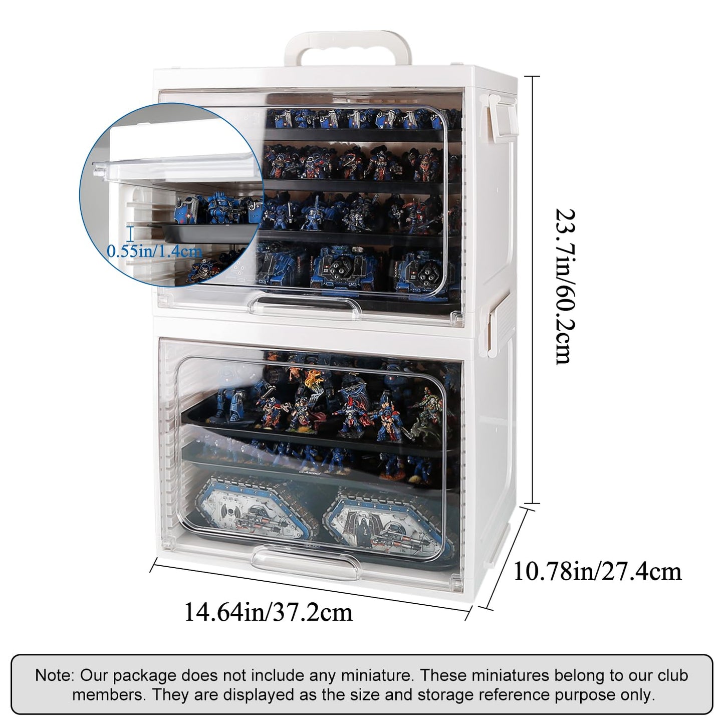 Jucoci Miniatures Storage Case Miniatures Transport Case (2 PCS Set)