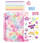 3C4G Tie Dye Pastel All-in-1 Sketchbook Set - Sketch Book for Kids with Pencils, Stickers & More - Drawing Kit for Kids - Unlined Diary for Girls