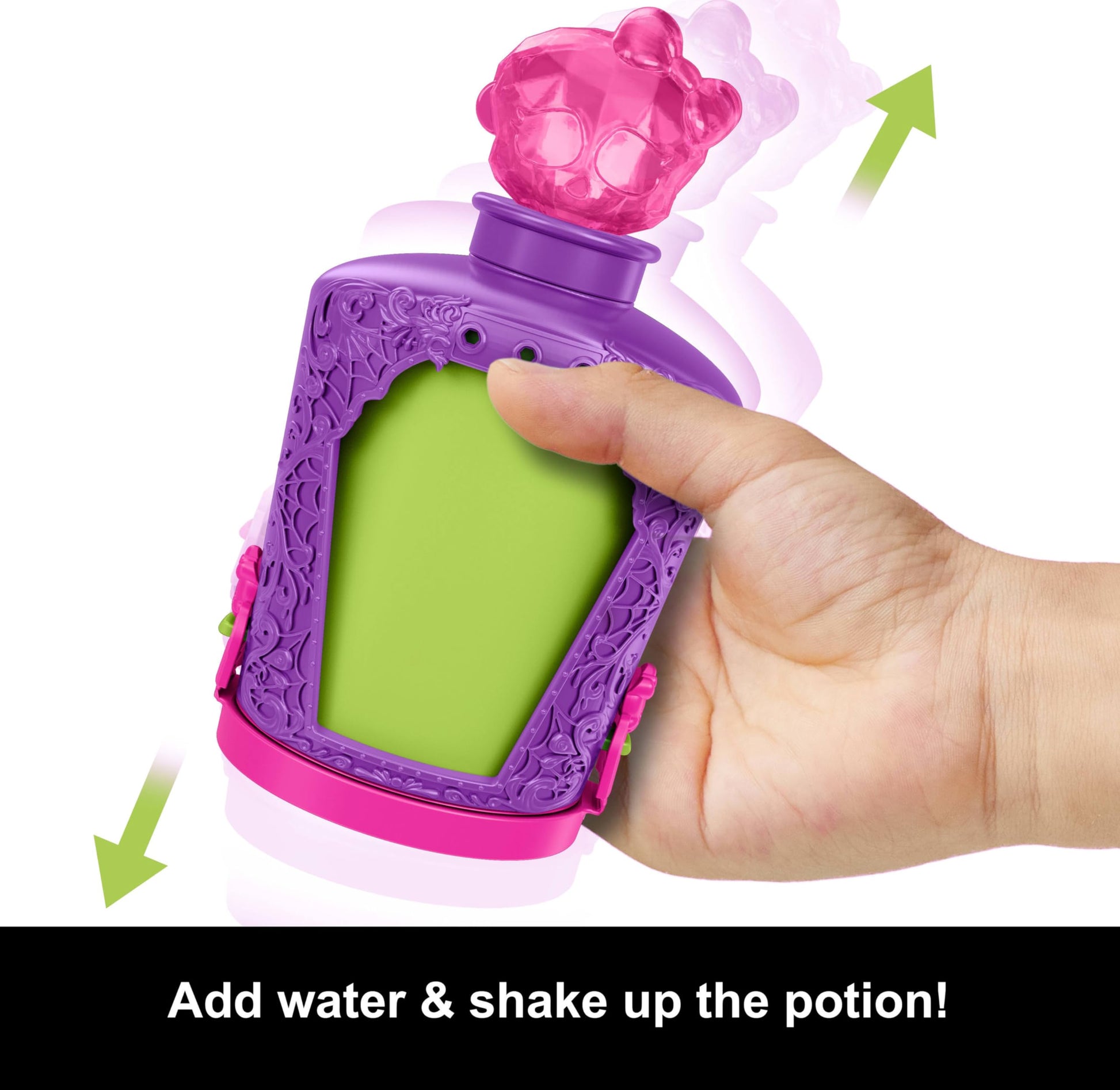 Monster High Potions Mini Dolls and Accessories, Surprise 3-inch Character Figures in Display Bottle with Water Reveal & Charms (Characters May Vary)