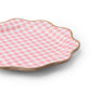 Bonjour Fête Light Pink Gingham Paper Party Plates | Large Disposable Dinner Plates for Valentines Plate, Baby Showers, Spring & Birthday Celebrations