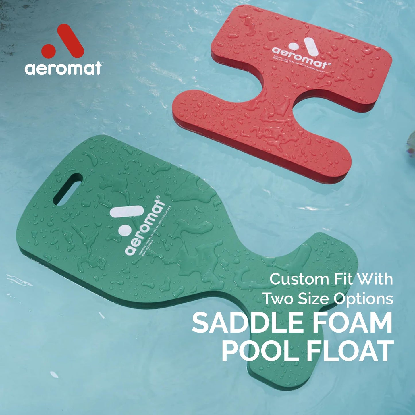 Aeromat Foam Water Saddle (31" x 16") Foam Pool Float for Adults - Green