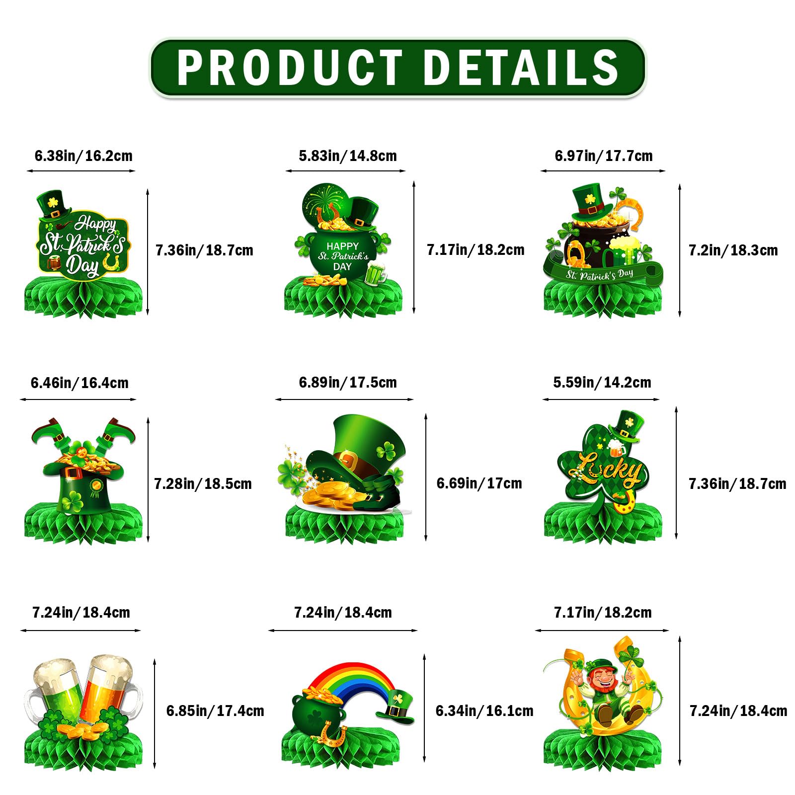 TTDQ 9Pcs St Patricks Day Table Centerpiece St Patricks Day Decorations St Patricks Day Table Decorations St Patricks Day Centerpiece for St Patrick'