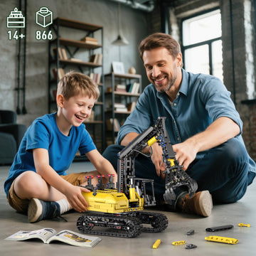Mould King Crawler Hydraulic Wood Grabber Building Sets, 17077 Engineering Excavator Model Kit, Air Pumps Construction Set, MOC Cool Birthday