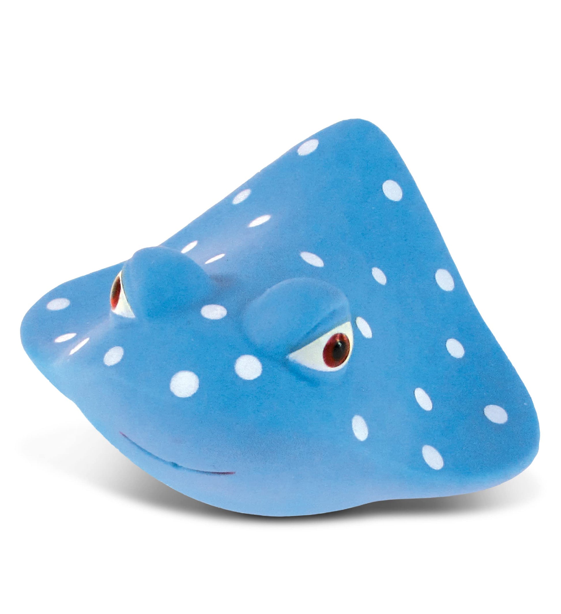 DolliBu Manta Ray Bath Buddy Squirter - Floating Blue Manta Ray Rubber Bath Toy, Fun Water Squirting Bathtime Play For Toddlers, Soft Sea Life Animal