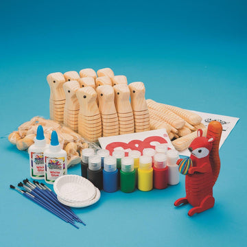 S&S Worldwide Flexible Wooden Squirrel Craft Kit (Pack of 12)