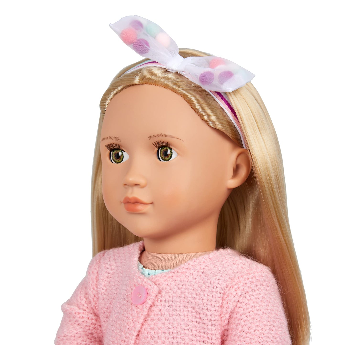 Our Generation Pretty Pom Poms Hairdressing Kit - Hair Clips, Brush, Hair Elastics and More - 46 cm Doll Accessories - Hairdresser Imagination Game