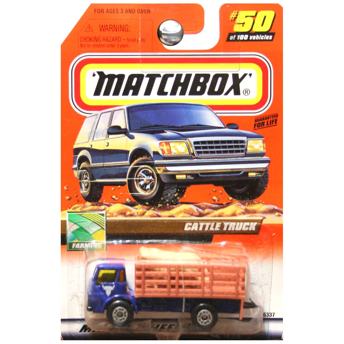 Matchbox 2000 Farming Cattle Truck With TOY CATTLE IN BED in Blue #50