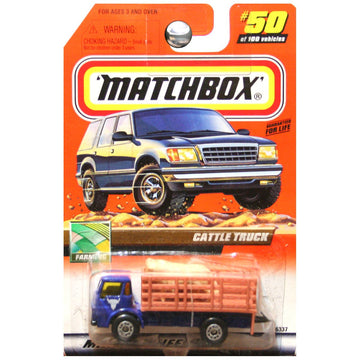 Matchbox 2000 Farming Cattle Truck With TOY CATTLE IN BED in Blue #50