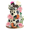 Cowgirl Cake Topper Pink Ball Horse Boho Flower Grass Artificial Eucalyptus Cake Decorations for Western Theme Cowgirl Birthday Pink Flower Horse