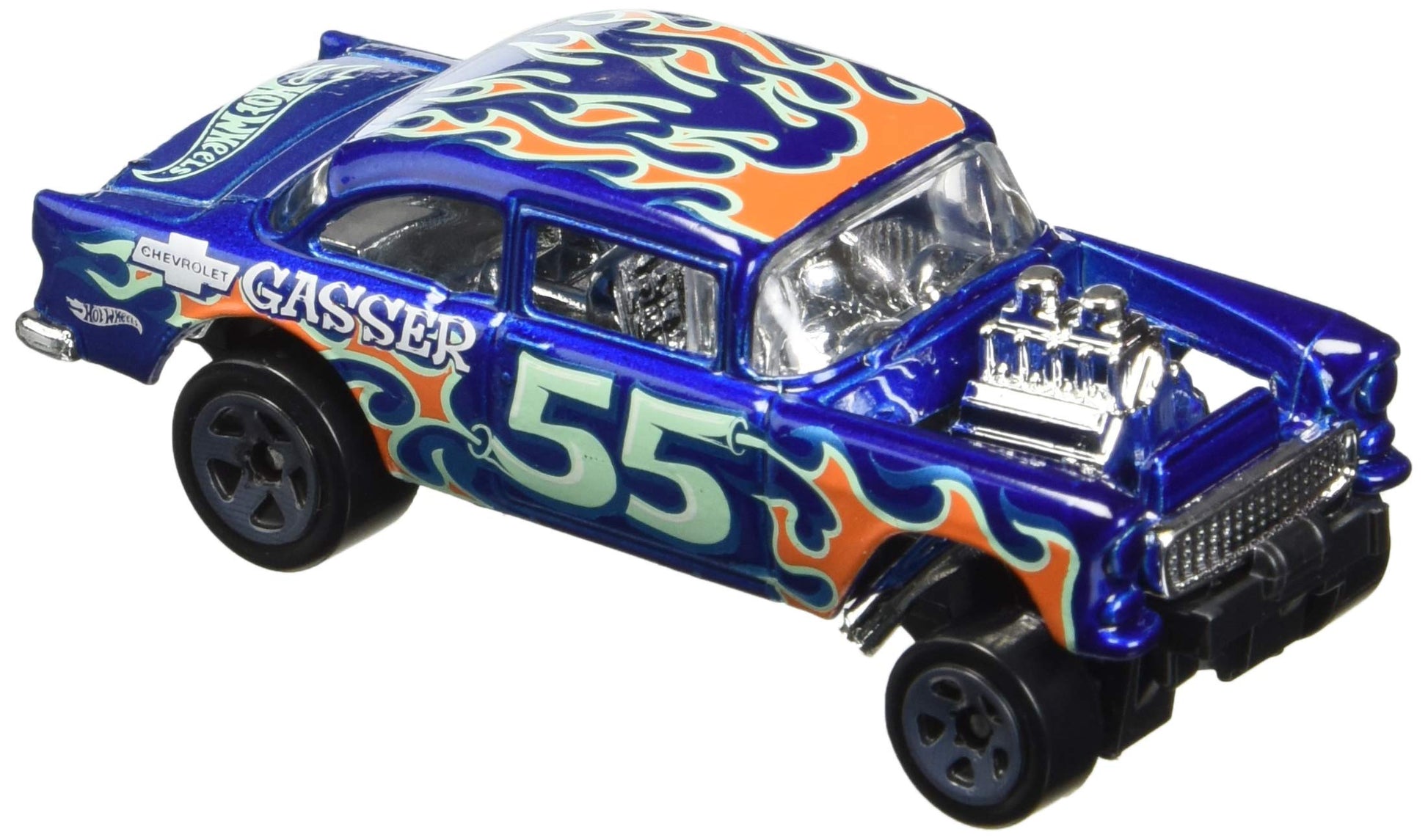 Hot Wheels 2017 HW Flames '55 Chevy Bel Air Gasser 109/365, Blue