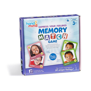 hand2mind Express Your Feelings Memory Match Game, Emotion Cards, Matching Game, Emotional Intelligence for Kids, Play Therapy Games for Kids, Social