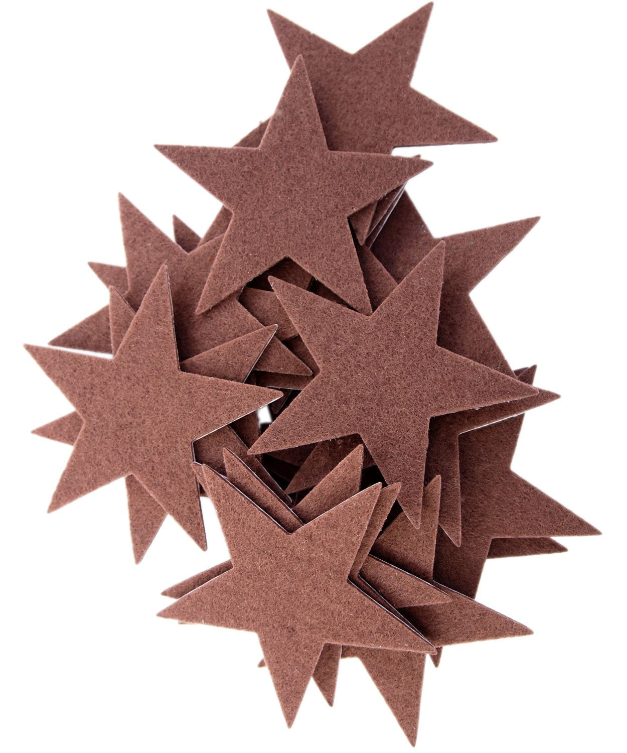Playfully Ever After 1.5 and 3 inch Combo Size Felt Star Stickers 46pc (Brown)